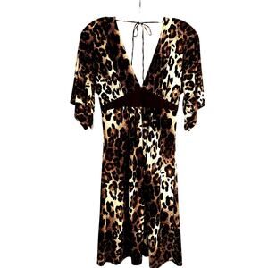 Linda Segal Medium Women's Dress  Animal Print Misses Size 8 10 M